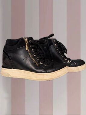 Aldo Vintage Y2K Black Sneaker Wedge Heels